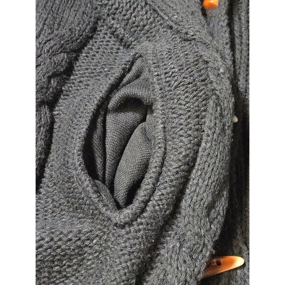 Free People Cappuccino Cardi Cardigan Longline sweater Black size Medium Toggle - Picture 8 of 8